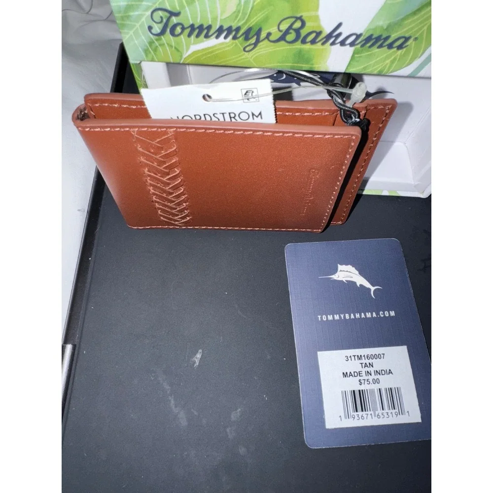 Tommy Bahama Leather Wallet Brown Bifold Nordstrom‎ NEW with Box Men